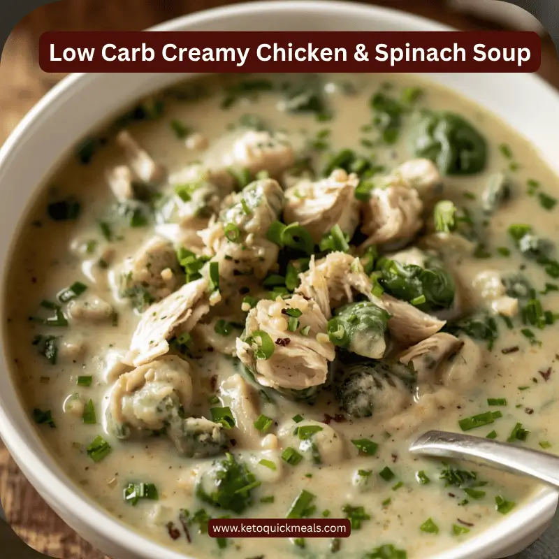 keto creamy chicken & spinach soup