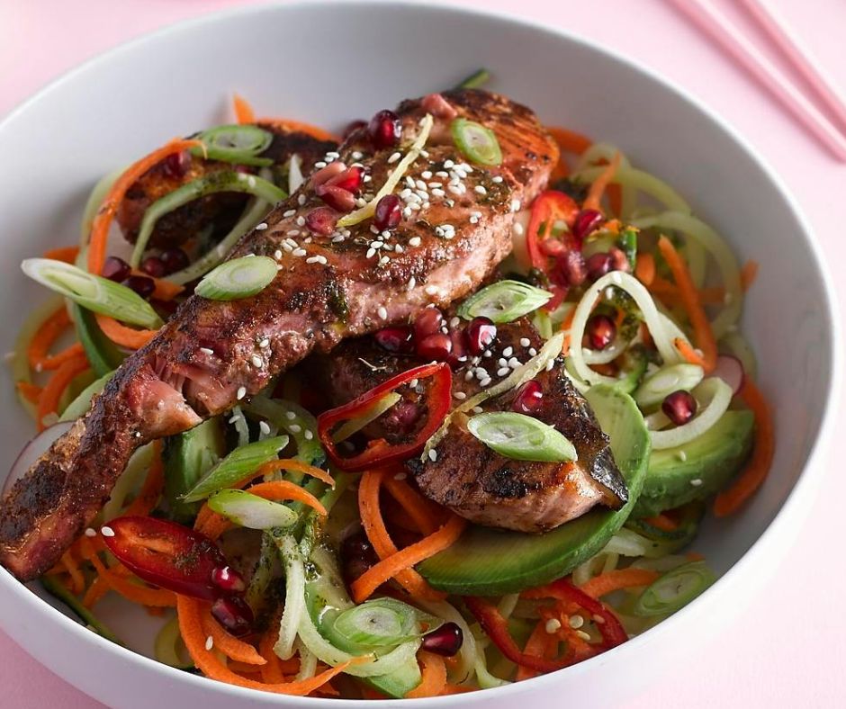 salmon with zoodles