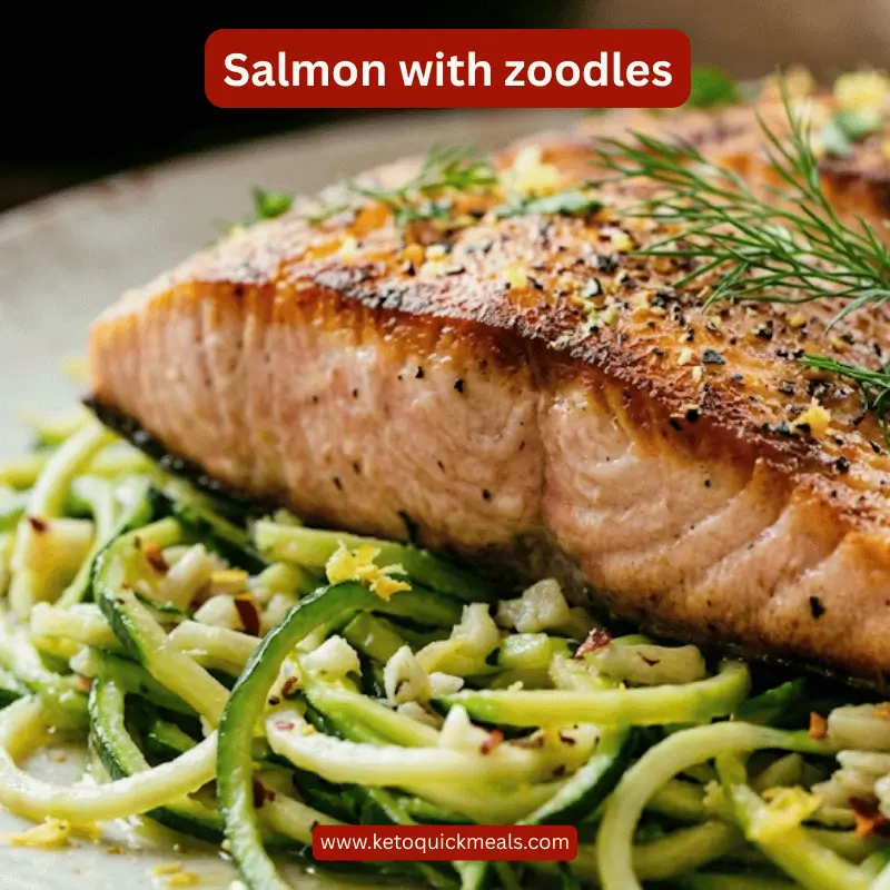 Salmon with zucchini noodles (zoodles)