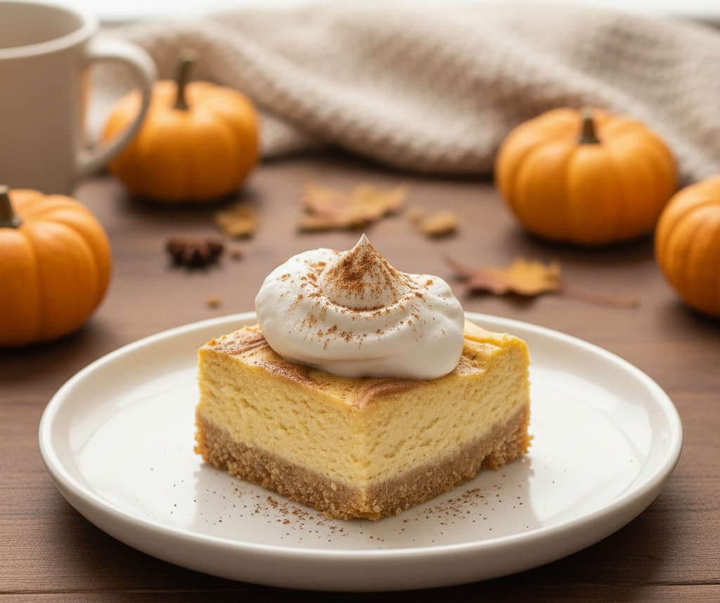 Keto Pumpkin Cheesecake Bars