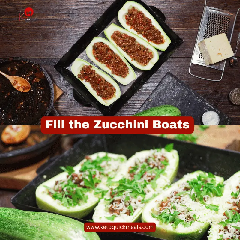 fill the zucchini boats