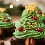 Keto Chocolate Brownie Christmas Trees a festive low-carb holiday treat.