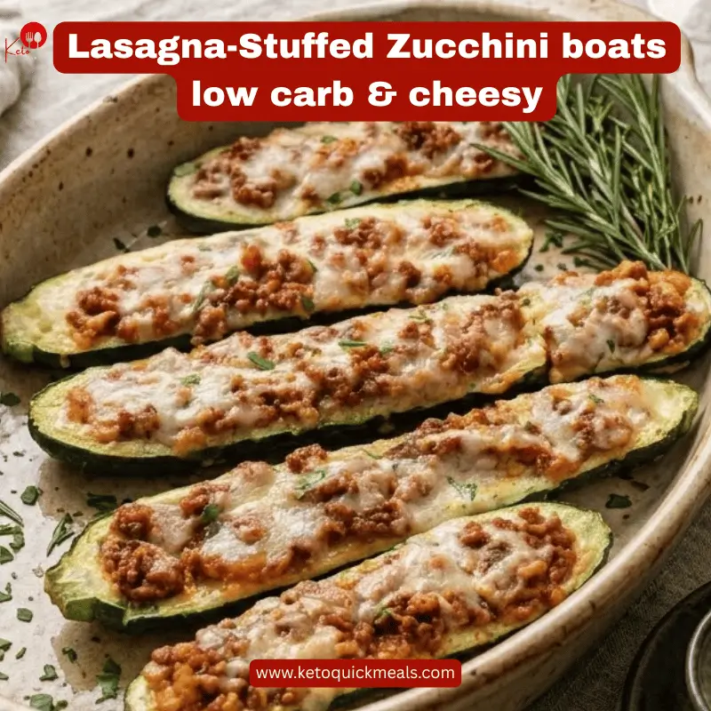 easy lasagna-stuffed zucchini boats