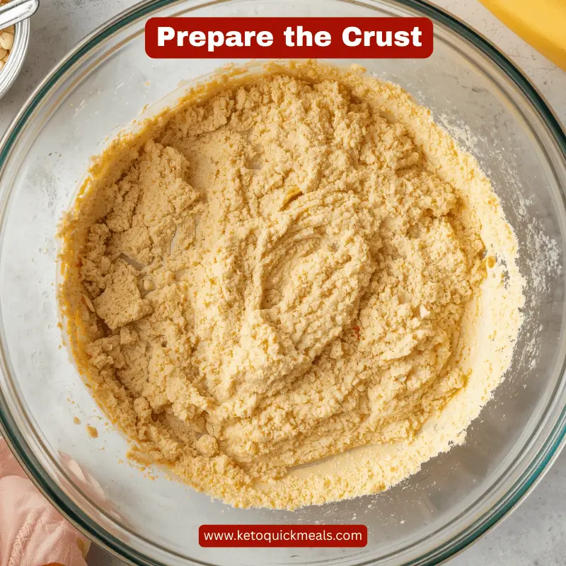 no bake peanut butter cheesecake, prepare the crust