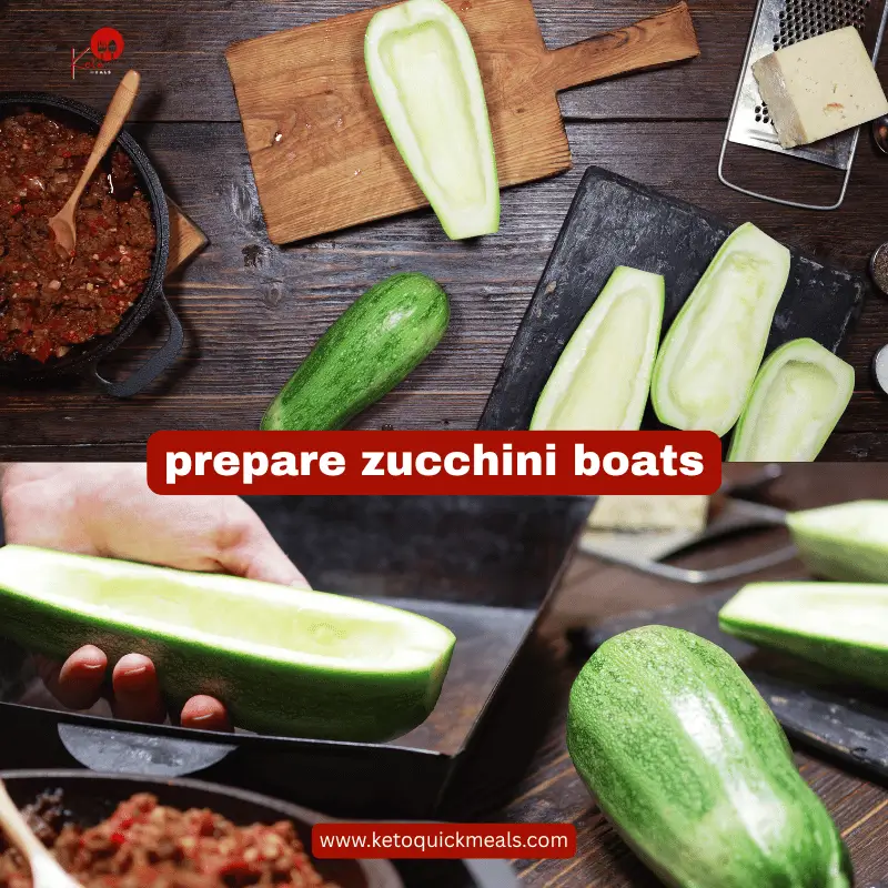 prepare the zucchini boats