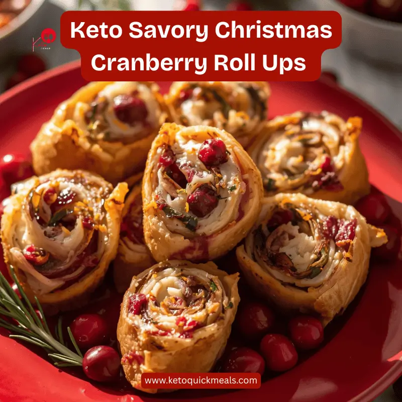 keto savory christmas cranberry roll ups
