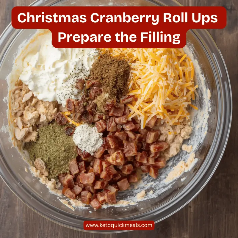 prepare the filling of cranberry rolls up