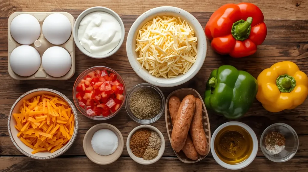 keto savory cheesy Italian sausage pepper quiche ingredients