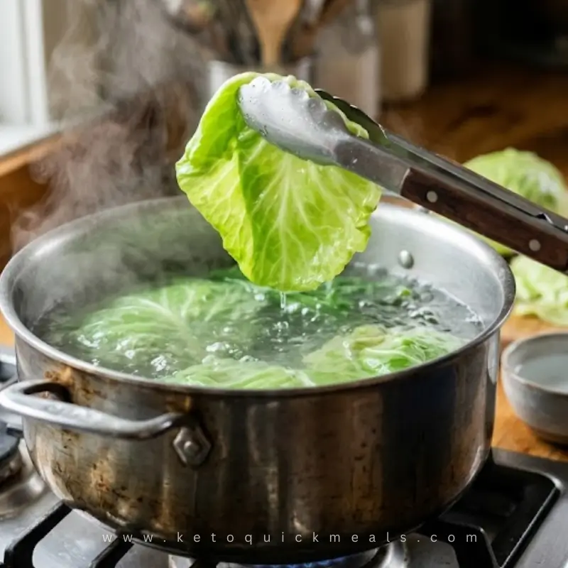 Low carb Philly-cheesesteak-cabbage-wraps, prepare the cabbage