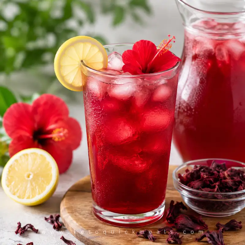 refreshing summer drinks, iced hibiscus tea