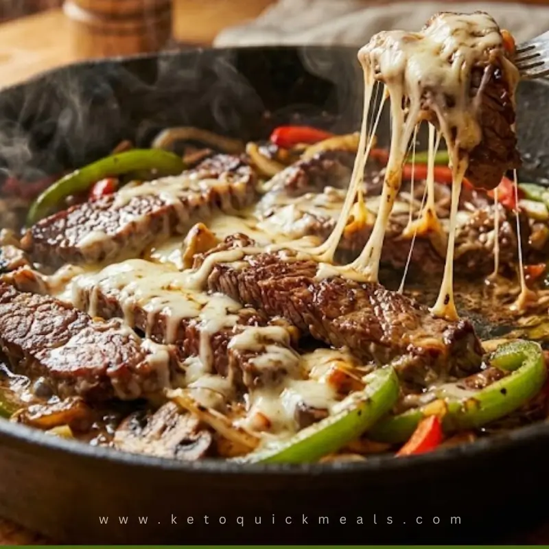 keto Philly-cheesesteak-cabbage-wraps prepare the filling