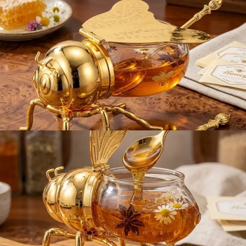 IMIKEYA Bee-Shaped Honey Jar