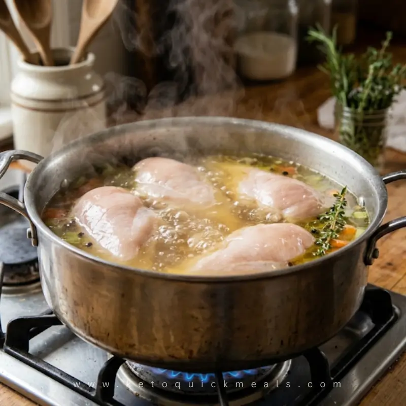 Miso-Chicken-Noodle-Soup-cook-the-chicken